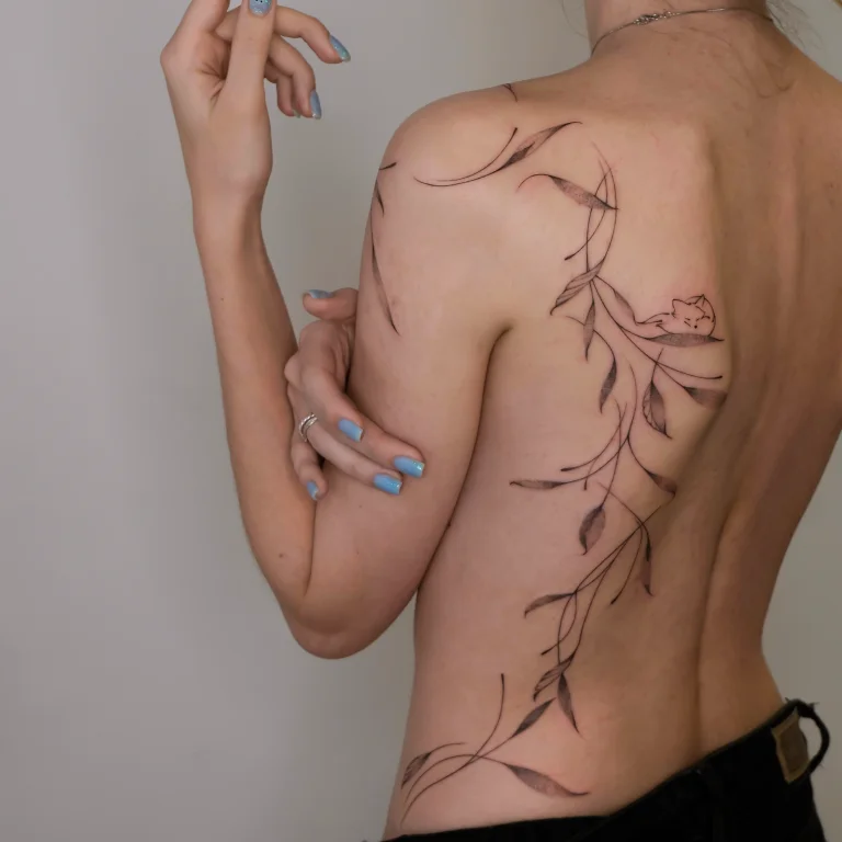 Back tattoos are expansive and enchanting, allowing for large, dreamy designs that tell a story with every fine line